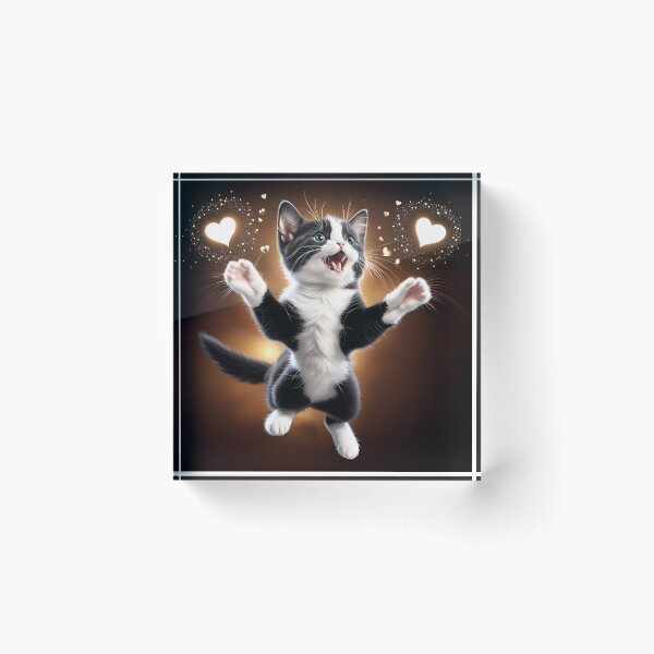 Item preview, Cute tuxedo kitten coming in for hugs  designed and sold by Lilsilverfish.