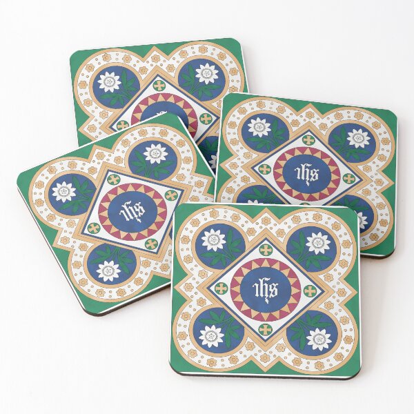 Item preview, Floral IHS Tile Reproduction designed and sold by MadeByGeeClowes.