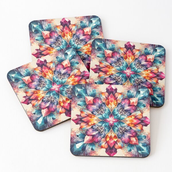 Item preview, Maximalist CGI bright crystal pattern.  designed and sold by Inkstorm-London.