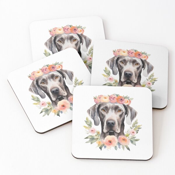 Item preview, Floral Weimaraner designed and sold by CharmStudio.