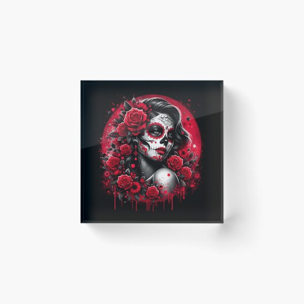 Item preview, Dia De Los Muertos Mysterious Beauty in Red designed and sold by Joyful-Park.