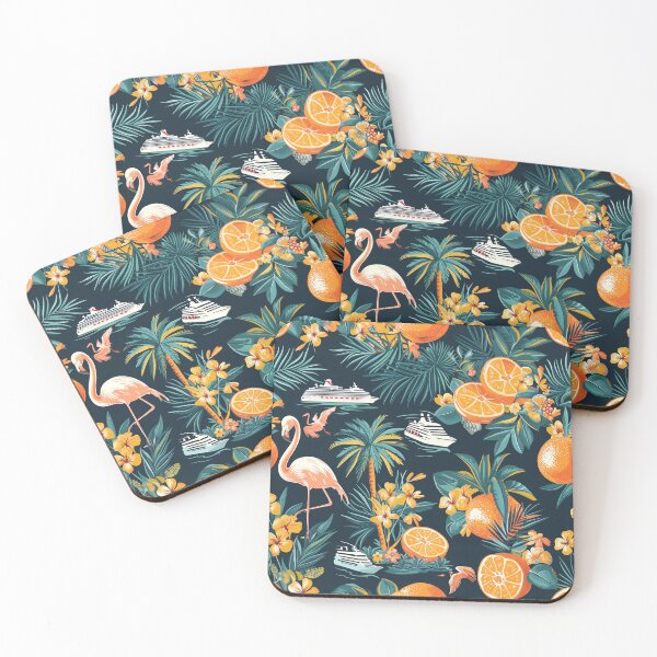 Item preview, Florida Tropics - Citrus and Cruise Ships with Flamingo Accents Pattern designed and sold by David Balzen.