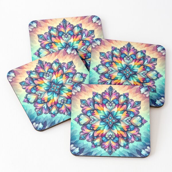 Item preview, Maximalist CGI bright crystal pattern version 2 designed and sold by Inkstorm-London.