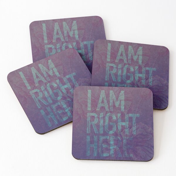 Item preview, I am right here - botanical typographic blue purple design designed and sold by Sarah Rosie Studios.