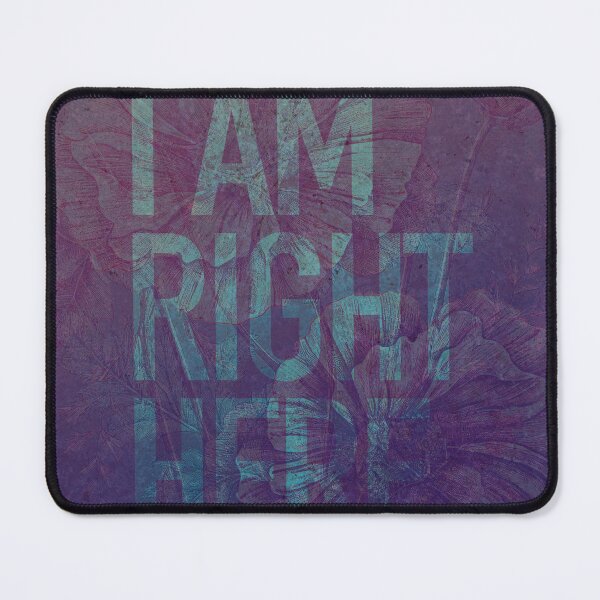 Item preview, I am right here - botanical typographic blue purple design designed and sold by Sarah Rosie Studios.