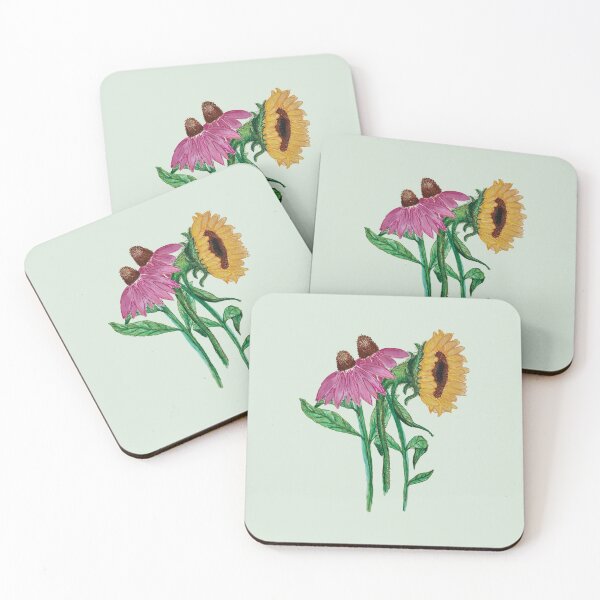 Item preview, Sunflower & Echinaceas designed and sold by Eclecticprintco.