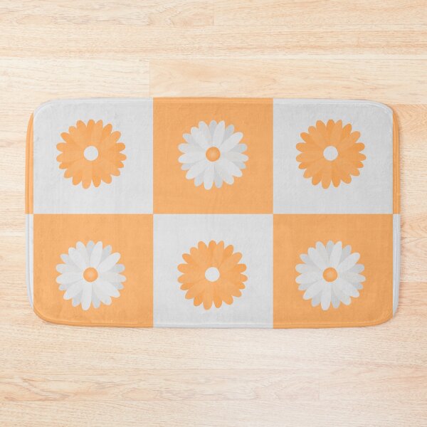 Item preview, Pastel Orange Daisy Checkered Pattern designed and sold by wonderxwander.