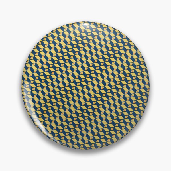 Item preview, Navy Yellow & Orange Cube Blocks Qbert Infinity Pattern designed and sold by Alchemy-A-La-G.