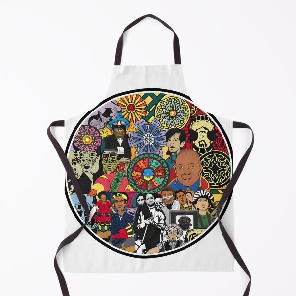 Item preview, collage style design incorporating various cultural symbols, motifs, and imagery. sticker designed and sold by ArtshirtGroup.