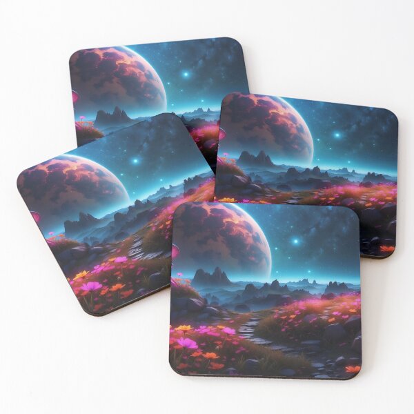 Item preview, Fluorescent Pathway Under Cosmic Skies on Distant World designed and sold by ArtComixHaven.