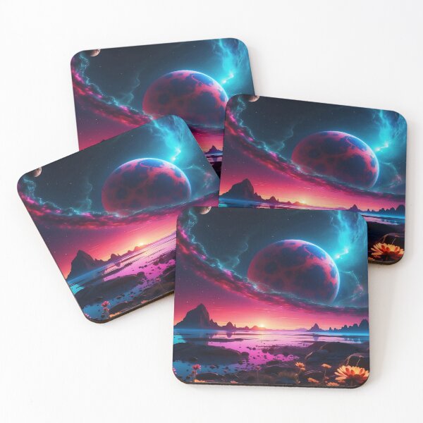 Item preview, Twilight Harmony: Floral Foreground Meets Cosmic Spectacle designed and sold by ArtComixHaven.
