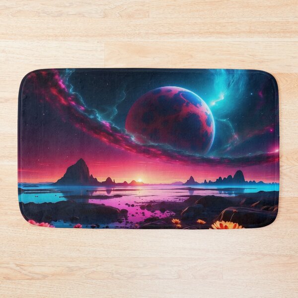 Item preview, Twilight Harmony: Floral Foreground Meets Cosmic Spectacle designed and sold by ArtComixHaven.