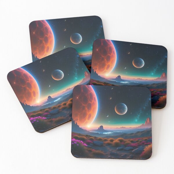 Item preview, Twilight Harmony: Floral Foreground Meets Cosmic Spectacle designed and sold by ArtComixHaven.