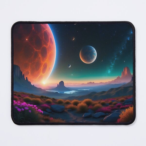 Item preview, Twilight Harmony: Floral Foreground Meets Cosmic Spectacle designed and sold by ArtComixHaven.