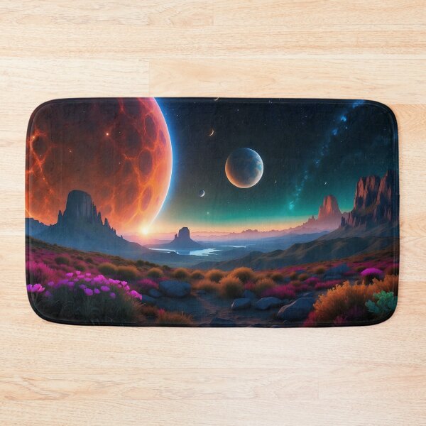 Item preview, Twilight Harmony: Floral Foreground Meets Cosmic Spectacle designed and sold by ArtComixHaven.