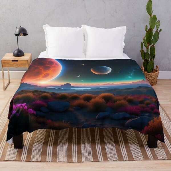 Item preview, Twilight Harmony: Floral Foreground Meets Cosmic Spectacle designed and sold by ArtComixHaven.