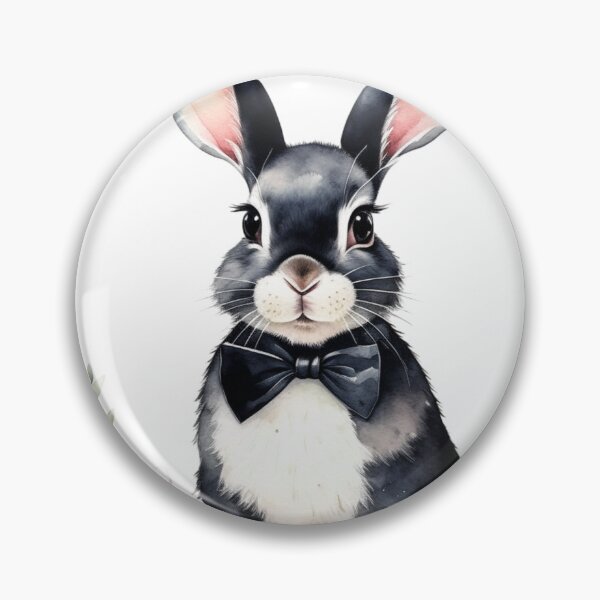 Item preview, Elegant Flopsy: Tuxedo Rabbit with Florals Watercolor designed and sold by MemeMerchMaster.