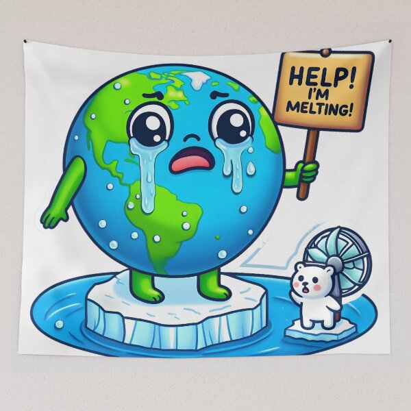 Item preview, Melting Earth, Polar Support designed and sold by AI-Only Creations.