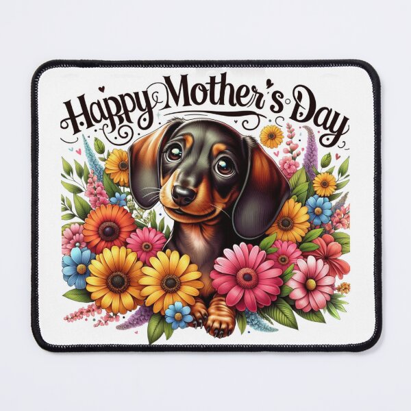 Item preview, Dachshund - Happy Mother's Day with flowers  designed and sold by Fionamyles.
