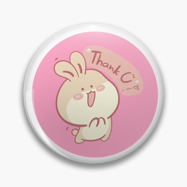 Artikelvorschau, Hase sagt Danke, süßer Kawaii-Hase mit den Worten „Danke“ entworfen und verkauft von Britishdelights.