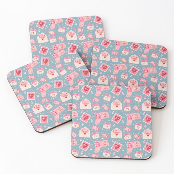 Item preview, Valentine's Mail - Cyan designed and sold by Pink Brush Studio.