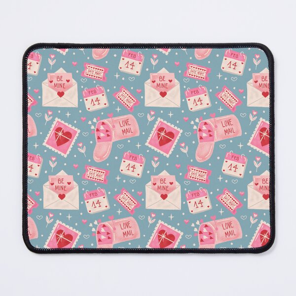 Item preview, Valentine's Mail - Cyan designed and sold by Pink Brush Studio.