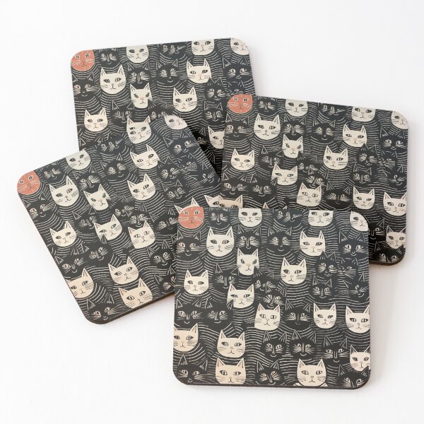 Item preview, [PATTERN] Woodcut Cats designed and sold by BigLibras.