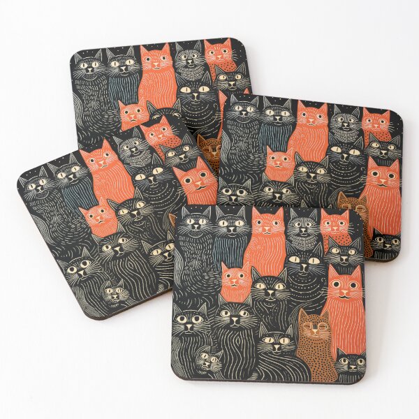 Item preview, [PATTERN] Woodcut Cats 2 designed and sold by BigLibras.