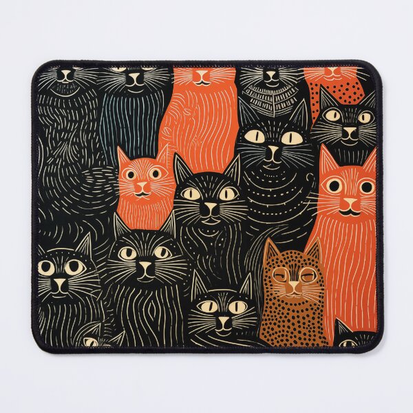 Item preview, [PATTERN] Woodcut Cats 2 designed and sold by BigLibras.