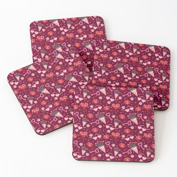 Item preview, Valentine's Day Kisses - Dark Pink designed and sold by Pink Brush Studio.