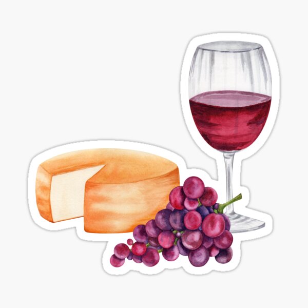 Artikel-Vorschau von Käse, Roter Wind und Trauben, designt und verkauft von SvettyArt.