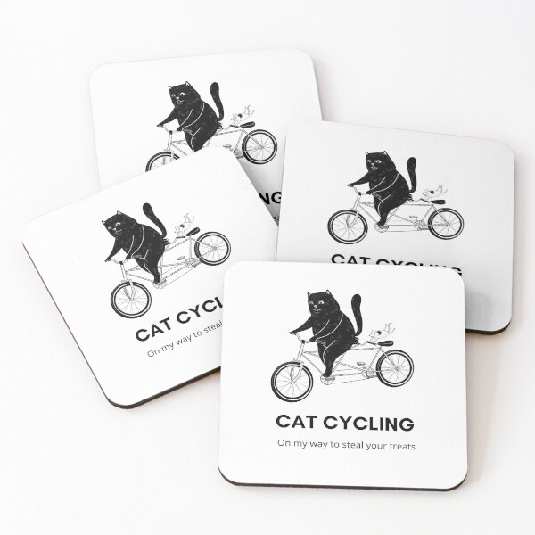 Item preview, Cat cycling: On my way to steal your treats | Cat Dreams Design designed and sold by RM-Journey.