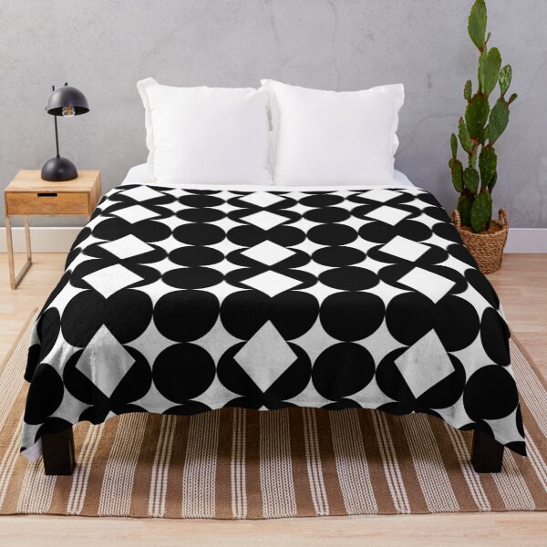Item preview, Circle Diamond Striking Symmetry: Geometric Black & White Pattern designed and sold by LLdreams.