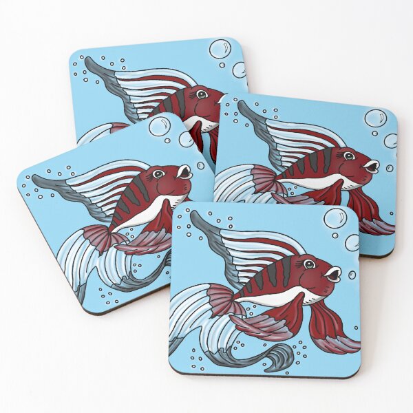 Item preview, Red Black and White Beta Fish designed and sold by Chelsea Sylvanus.