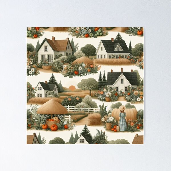 Item preview, Gabled Roofs and Rustic Charm designed and sold by Dominika Farkašová.