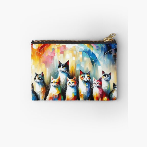 Item preview, A Radiant Array of Felines Against a Rainbow Cascade designed and sold by ArtComixHaven.