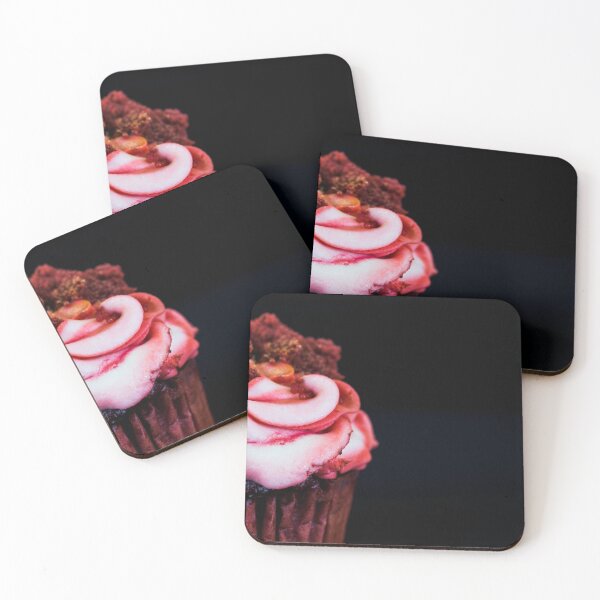 Item preview, Delicious Red Velvet Cupcake on Elegant Black Background designed and sold by Shafiq Khan.