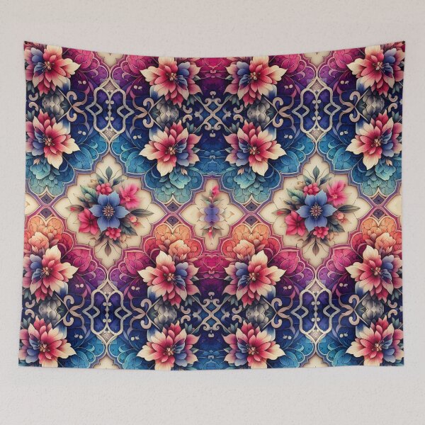 Item preview, Bright colourful pattern flowers maximalist  designed and sold by Inkstorm-London.