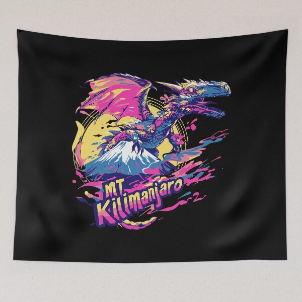 Item preview, MT Kilimanjaro Weird Dragon Adventure - Happy Trippy Mountain Dragon Africa Funny Travel designed and sold by TheRealmWithin.