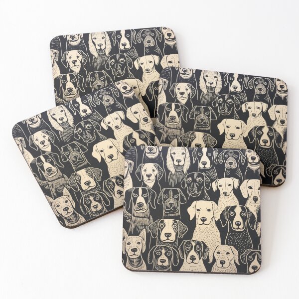Item preview, [PATTERN] Woodcut Dogs designed and sold by BigLibras.