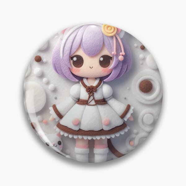Item preview, Kawaii Girl Cat Illustration Otaku Felt Wool designed and sold by GALUMARKET.