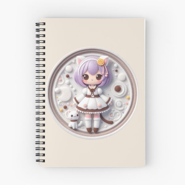 Item preview, Kawaii Girl Cat Illustration Otaku Felt Wool designed and sold by GALUMARKET.