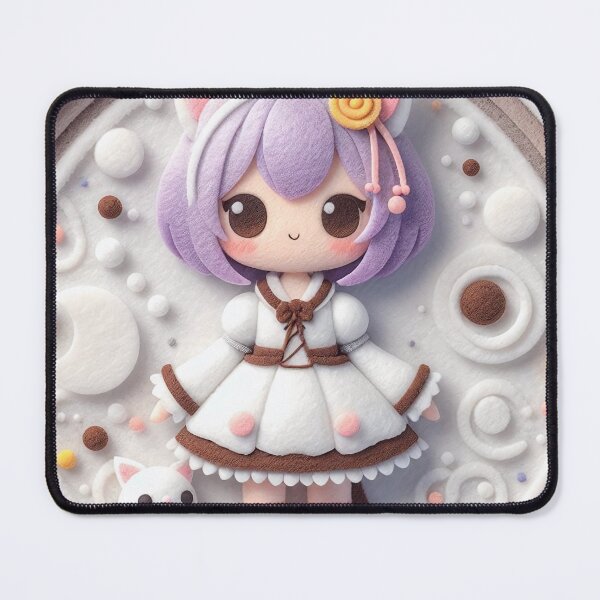 Item preview, Kawaii Girl Cat Illustration Otaku Felt Wool designed and sold by GALUMARKET.
