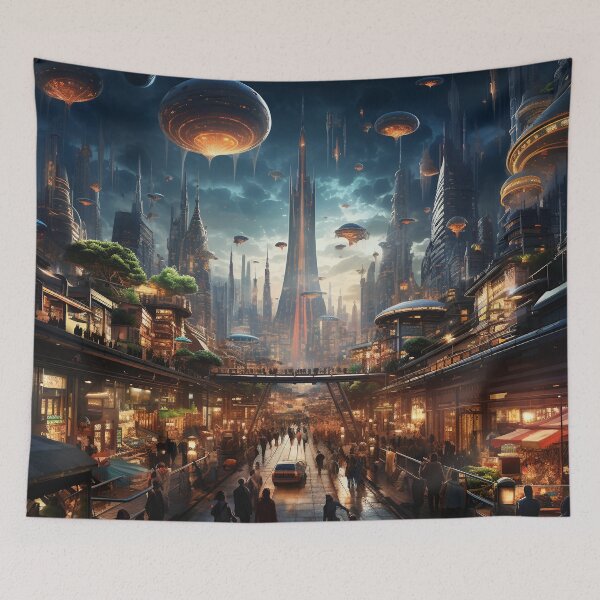 Item preview, Futuristic Landscape Art designed and sold by Obsidian Ink by Wilshire.