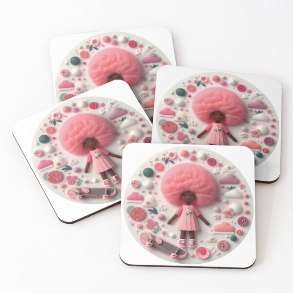 Item preview, Pink Haired Manga Girl Illustration Wool Felt designed and sold by GALUMARKET.