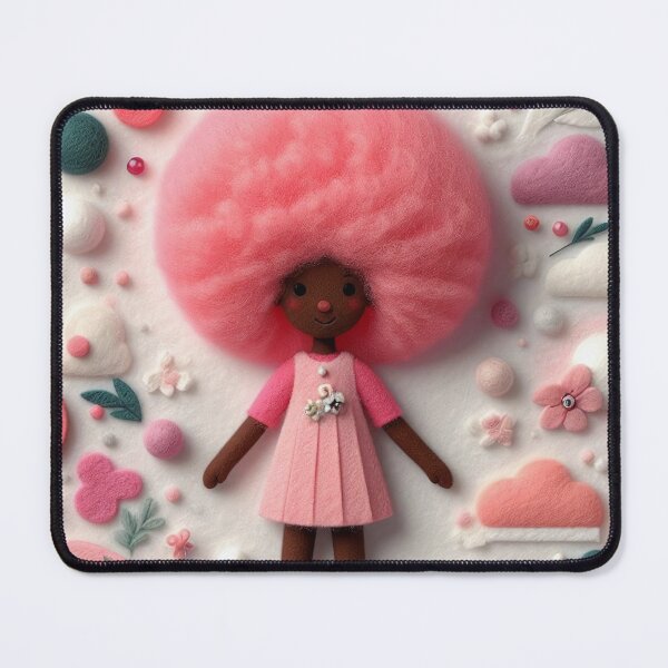 Item preview, Pink Haired Manga Girl Illustration Wool Felt designed and sold by GALUMARKET.