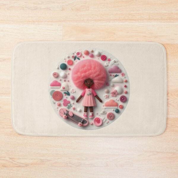 Item preview, Pink Haired Manga Girl Illustration Wool Felt designed and sold by GALUMARKET.