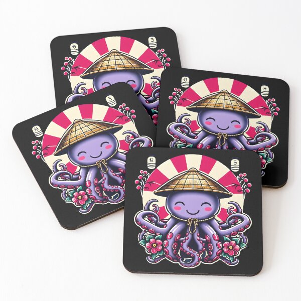 Item preview, kawaii Enchanted Octopus Samurai: A Fusion of Nature and Tradition designed and sold by Designowner.