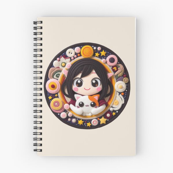 Item preview, Kawaii Manga Girl Cat Wool Felt Colorful designed and sold by GALUMARKET.