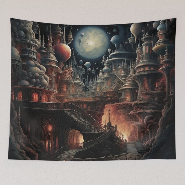 Item preview, Futuristic Landscape Art designed and sold by Obsidian Ink by Wilshire.